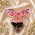 Crystal Claw Clip Combo – Pink Butterfly Wing & Black Jet Cluster Set of 2 | BlissMei