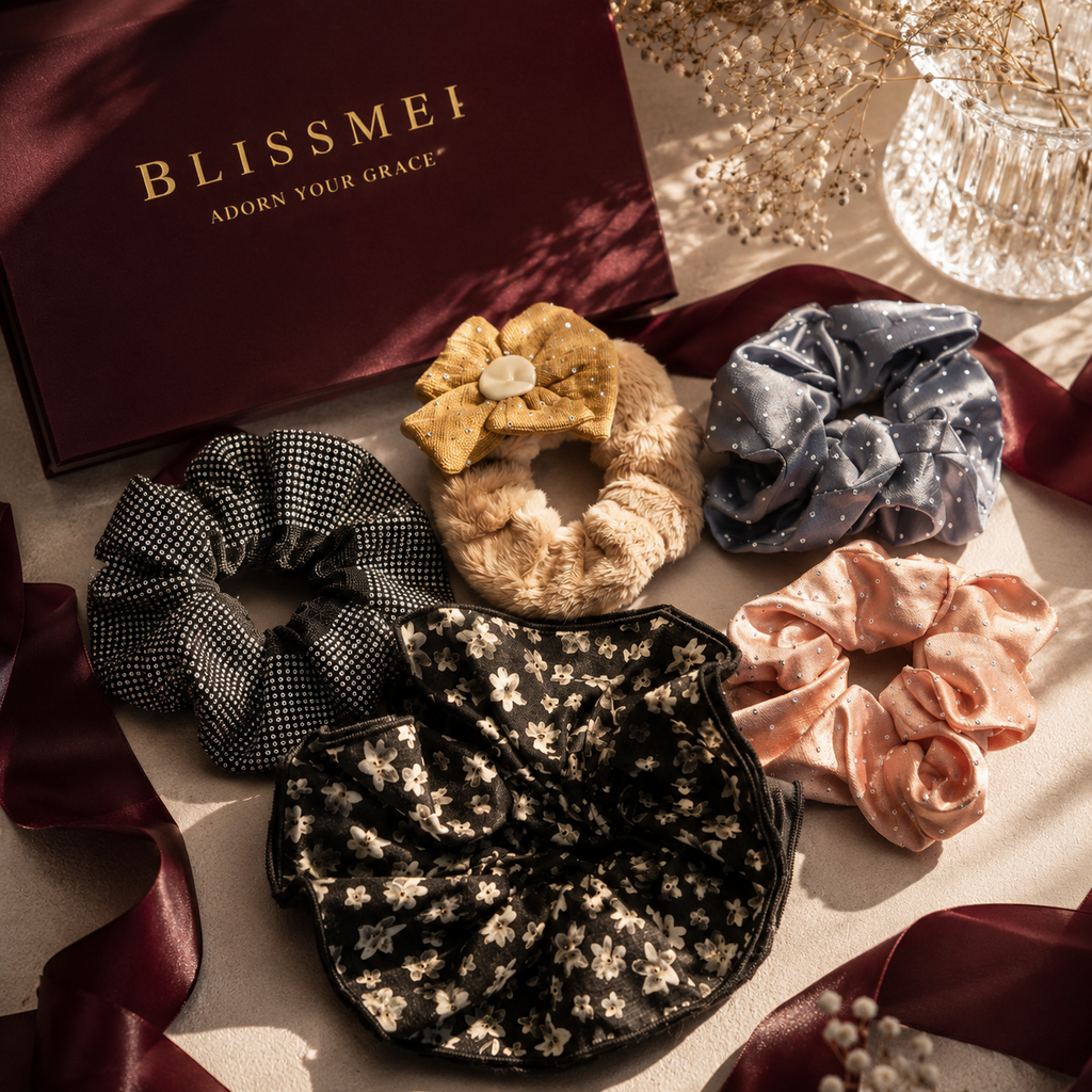 The Darling Edit – Premium Scrunchie Gift Box Set of 5 | BlissMei