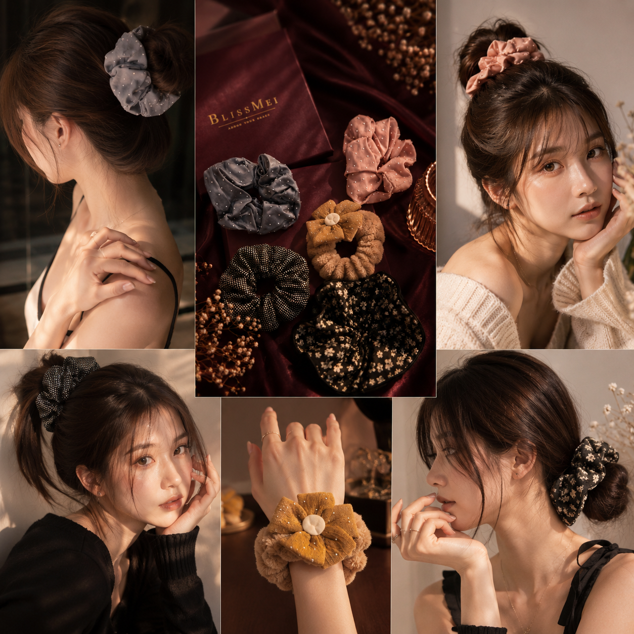 The Darling Edit – Premium Scrunchie Gift Box Set of 5 | BlissMei