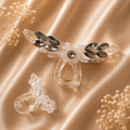 Crystal Claw Clip Combo – Clear Smoky Wing & Crystal Bubble Mini Clip Set of 2 | BlissMei